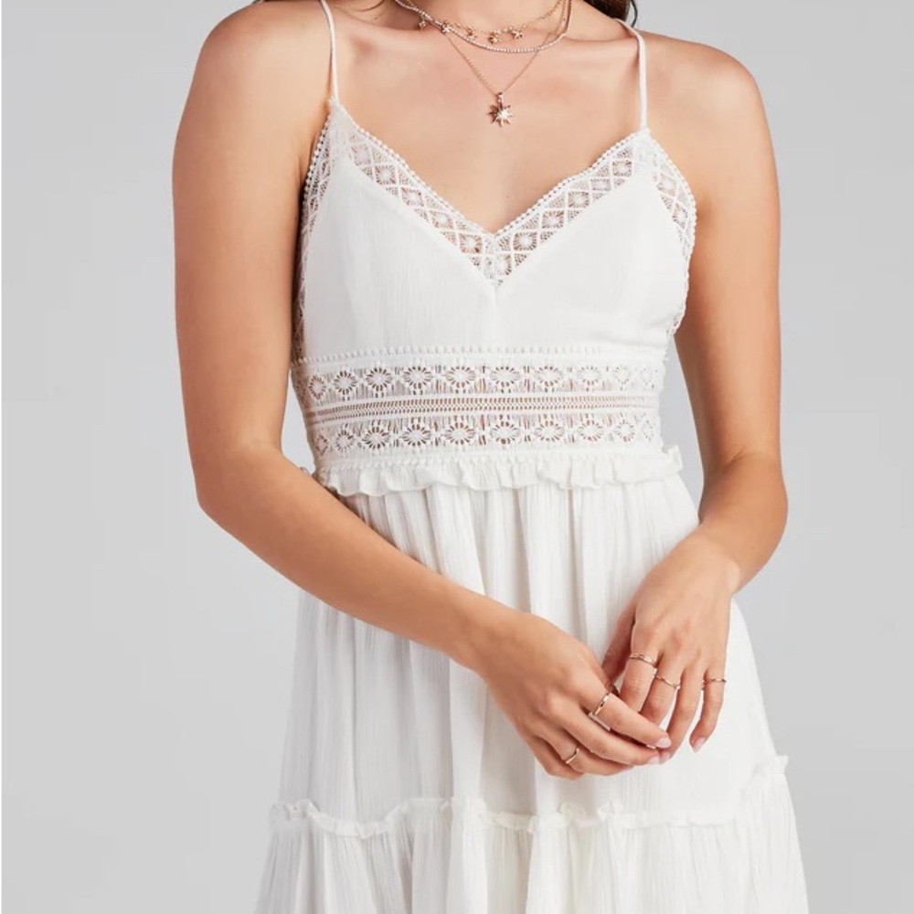 Windsor White Ruffled Tiered Sundress